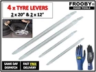 4 Tyre Levers 2x 12" LEVER & 2x 20" LEVER Heavy Duty Drop Forged Car Van Bike UK