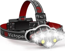 Rechargeable Headlamp, 8 LED High Lumen Super Bright Headlights with Red Light,