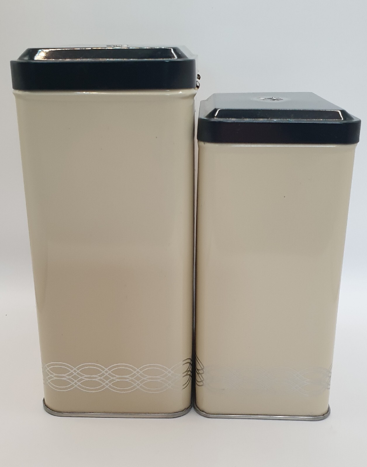 Tala Retro Vintage Style Black and Cream Metal Tea Coffee Sugar Flour