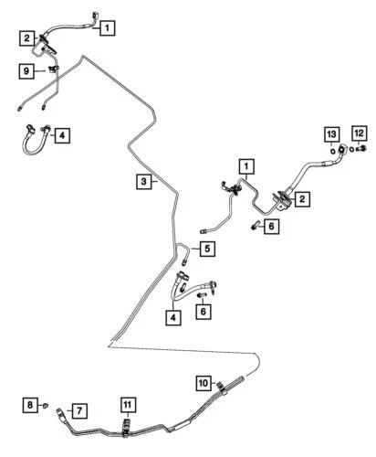 Manguera hidráulica de freno trasero Dodge Journey genuina Mopar 2009-2020 68171896AC Foto 2 de 2