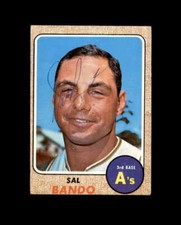 Sal Bando Hand Signed 1968 Topps Oakland Athletics Autographed