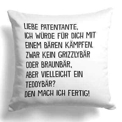 Patentante Geschenk Patin Kissen Taufpatin Geburtstag Weihnachten Deko Frauen