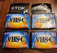 New TDK VHS-C HG Ultimate TC-30 4-Pack Blank Video Cassette Camcorder Tapes