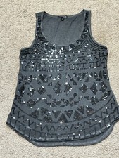 Express Womens Shirt Size Small Multicolor Embellished Sequin Lightweight Casual