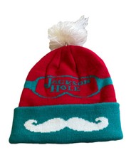 Cirque Pom Beanie Jackson Hole Resort Knit Hat JH WY Ski Mustache