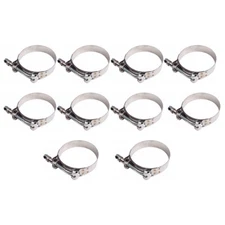Sliver 2" T-Bolt Clamp Stainless Steel Turbo 57-65mm Silicone Hose Clamp 10PCS