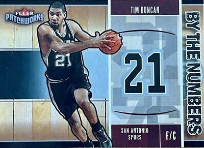 2003-04 Fleer Patchworks By The Numbers TIM DUNCAN San Antonio Spurs
