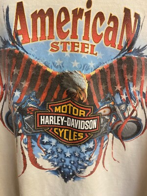 Vtg Harley Davidson Shirt XL White Gateway St Louis Missouri American Steel