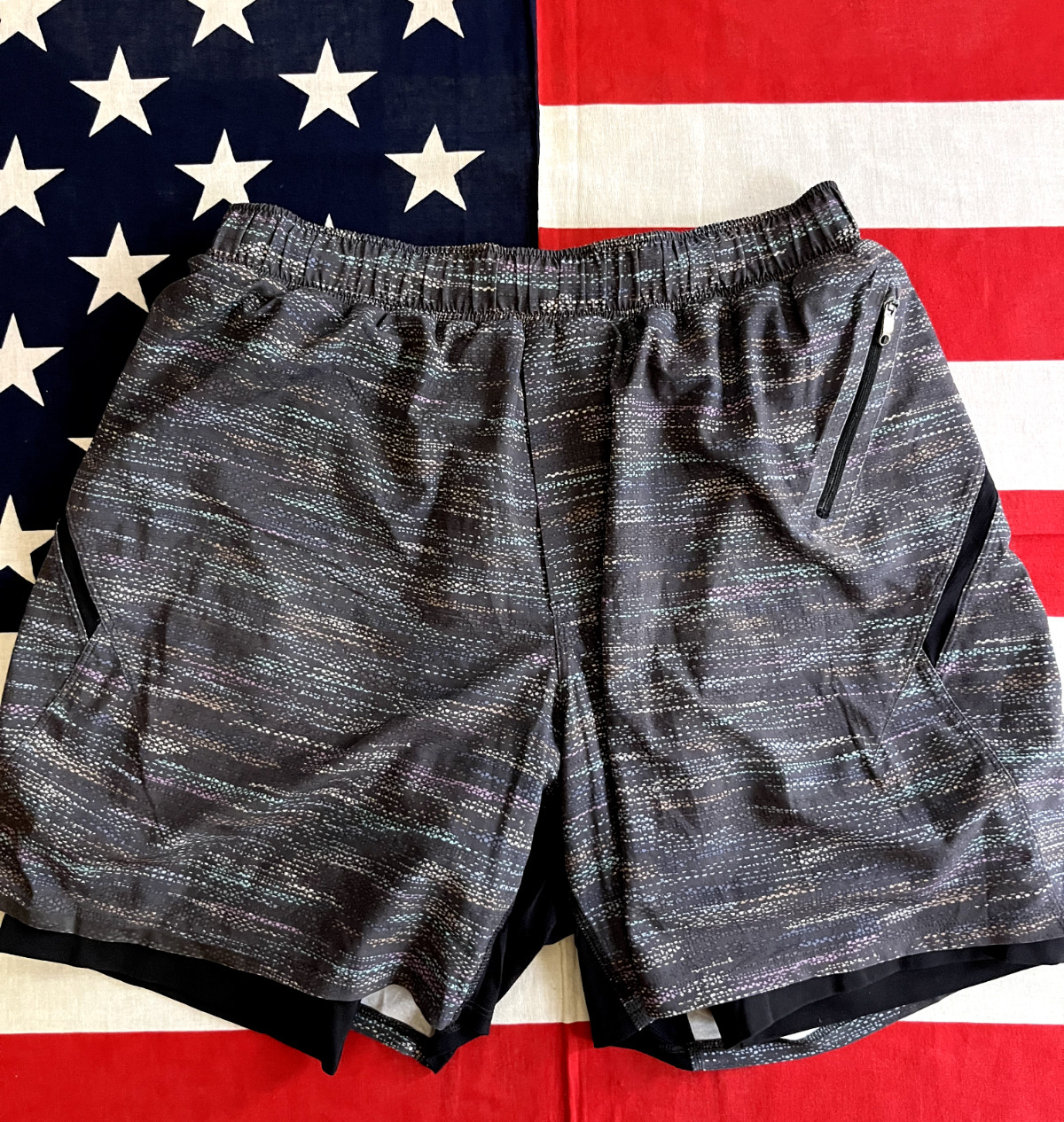 Lululemon Gray Shorts Texture Pattern Compression… - image 1