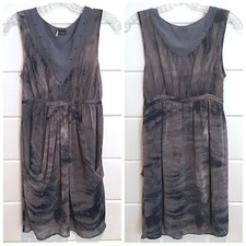 Sparkle & Fade Urban Outfitters Gray Navy Tie Dye Chiffon Dress Studded Sz S