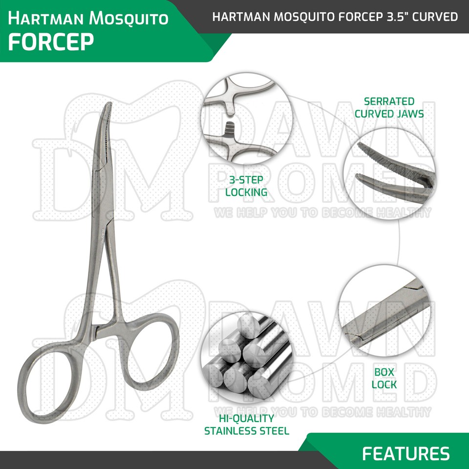Pince Hémostatique Moustique – Courbée, Taille 4, Pour Chirurgie Dentaire Et Générale
