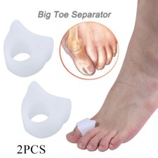 2PC Bunion Corrector Toe Splint Straightener Hallux Valgus Foot Separator White,