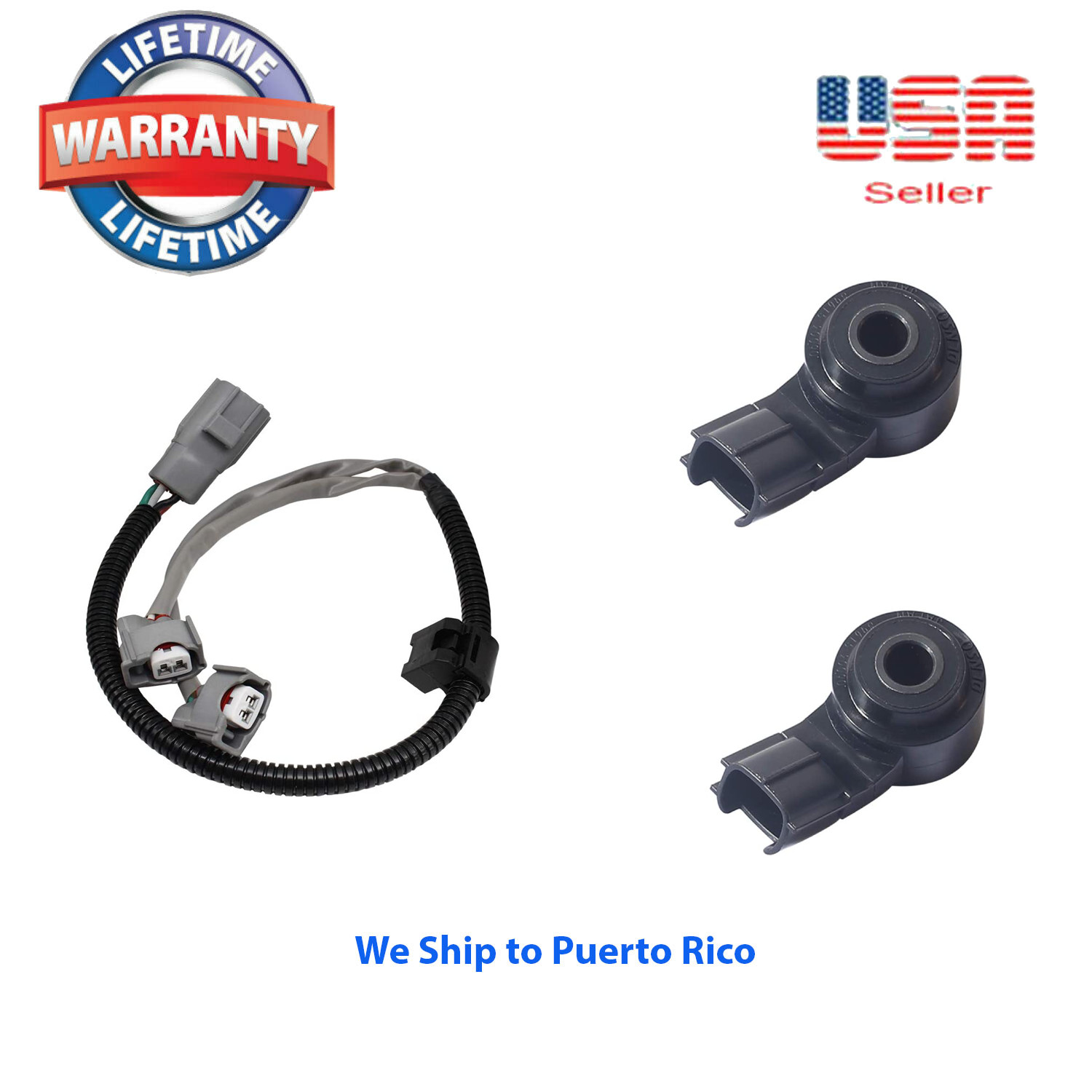 2 x KNOCK SENSOR with Harness For TOYOTA 3.3L CAMRY HIGHLANDER SIENNA ES330