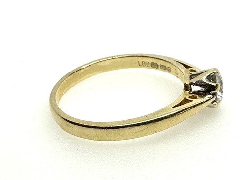 18ct Gold Diamond Ring 18K Yellow Gold 0.33ct Diamond Engagement Ring Vintage - Picture 17 of 24