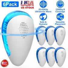 6Pack Ultrasonic Pest Repellers Electronic Pest Mosquito Spider Ant Mice Control