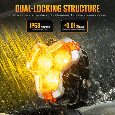 NOVSIGHT HALO Series 3 inch LED Pods Driving Beam Work Lights Off-Road Lamp Pair
