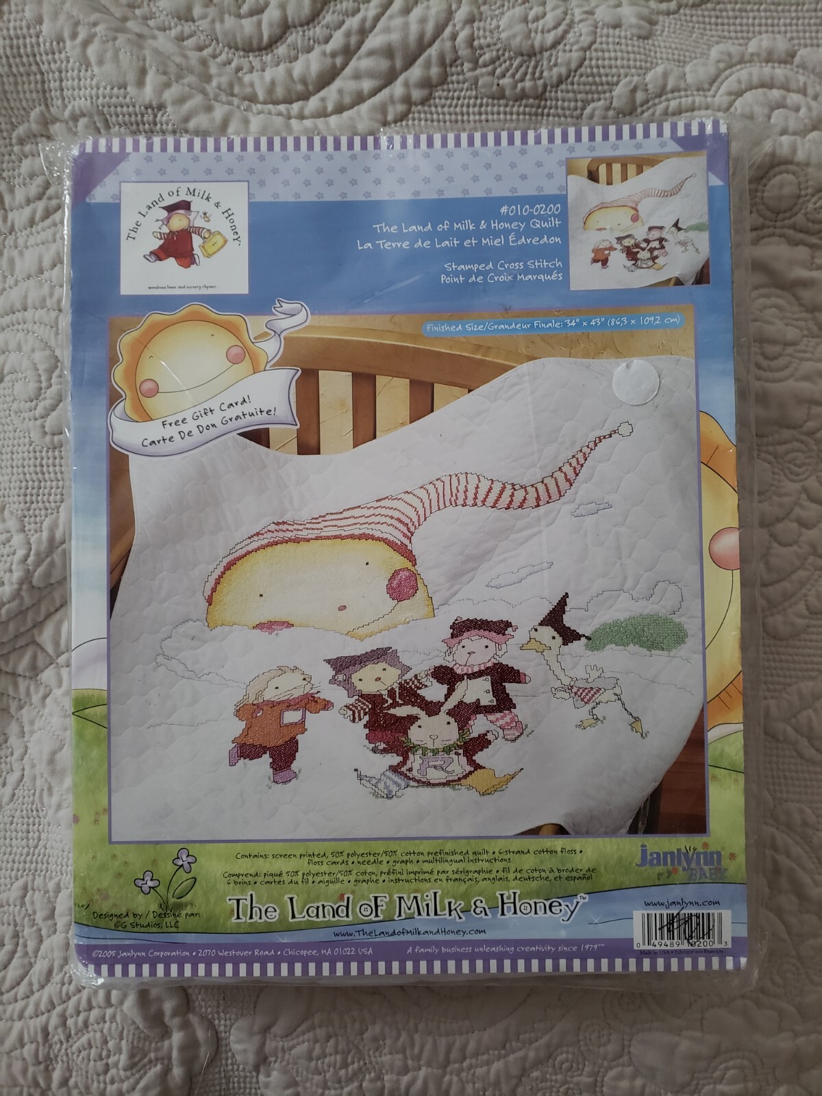 Janlynn Stamped Quilt Cross Stitch Kit 34X43