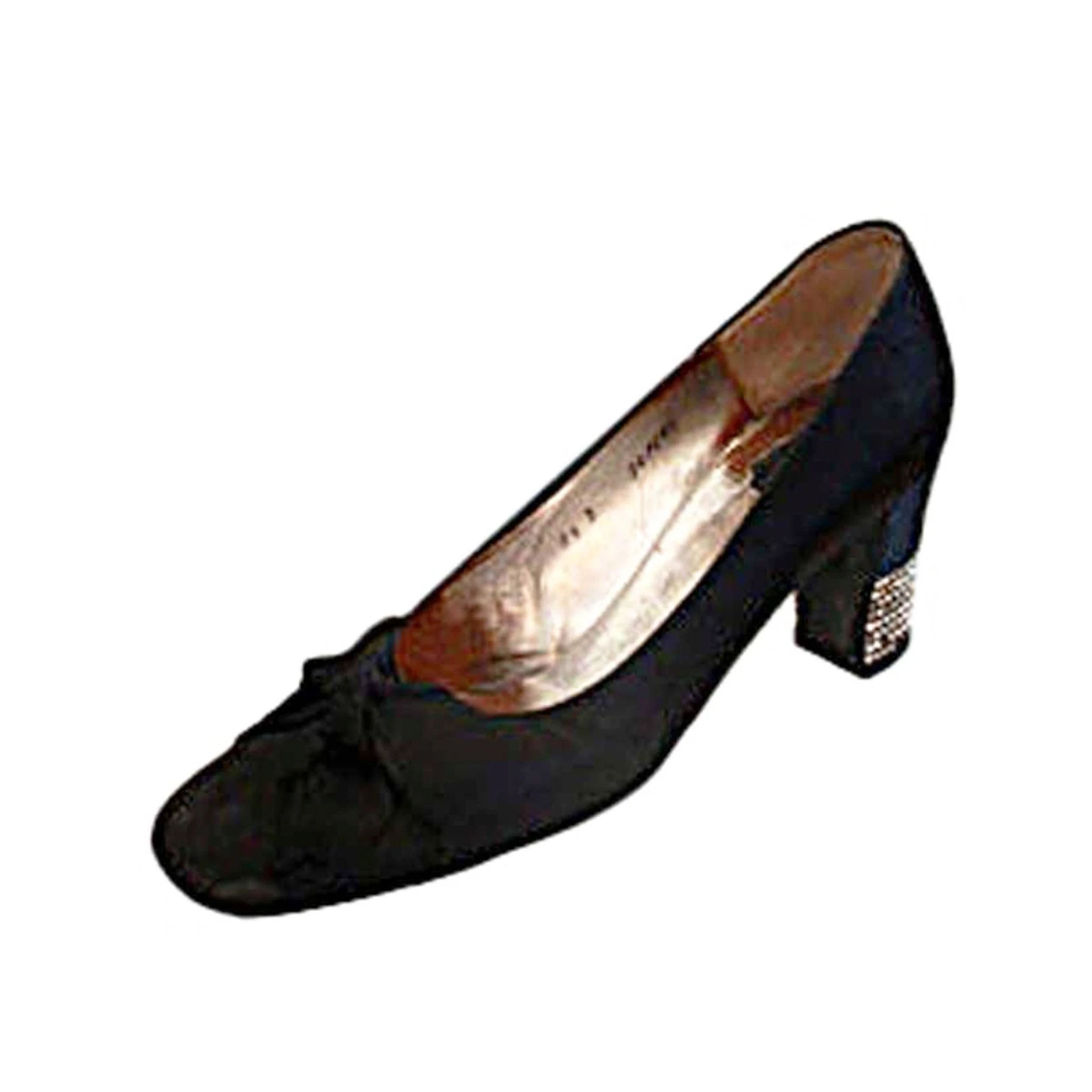 Talons strass satiné noir Christian Dior 1050s Souliers