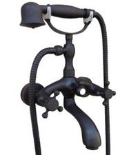 Black Oil Rubbed Bronze Bath Claw foot Tub Faucet Mixer Tap Hand Shower stf561
