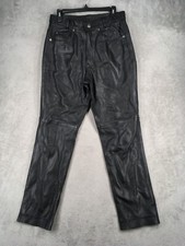Wilsons Leather Pants Mens Size 32 30x31 Black Biker Motorcycle Goth Punk
