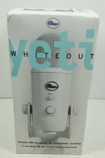 Blue Yeti USB Microphone Whiteout with Deco Gear Microphone Wind Screen