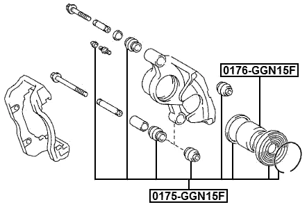 Front Brake Caliper Repair Kit Fits Toyota 04478-0K150, 04479-04030, 04479-35050 - Picture 2 of 6