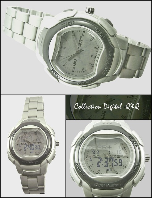 Sporty Watch Analog Digital World Time 5 Alarms Steel Bracelet Q Q Mdv1 302 For Sale Online Ebay