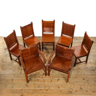 Set of Seven Antique Church Chairs (M-5915) UK