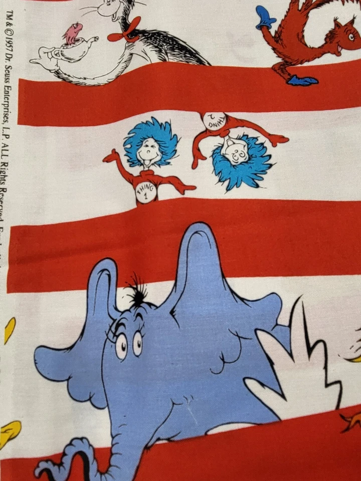 Fuera de existencia Dr. Seuss Celebrate Seuss Robert Kaufman tela de algodón I EDREDÓN ESPÍA BTHY Foto 3 de 3