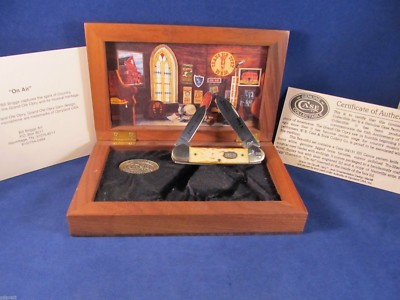 Case 1996 (4 Dot) Grand Ole Opry Canoe Knife Handles Mint In Display Case SN#478