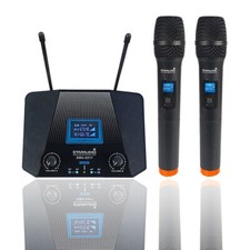 2CH UHF Wireless Microphone System Handheld Pro Audio Microphone Church KTV Mic