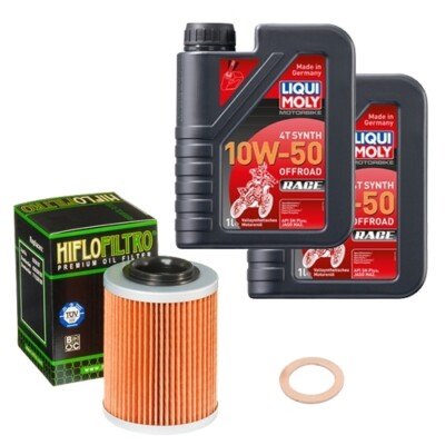 HiFlo Öl Set LM 10W-50 Off. Race 2L für CAN-AM Outlander 1000 R Max Ltd DPS 2017