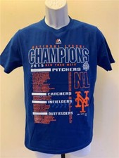 New New York Mets Youth Size L Large Blue Majestic Shirt