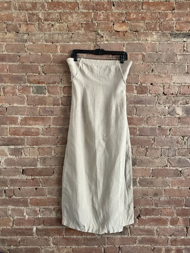 Morgane Le Fay Women’s Dress, Sz Small, Linen/Silk Beige USA