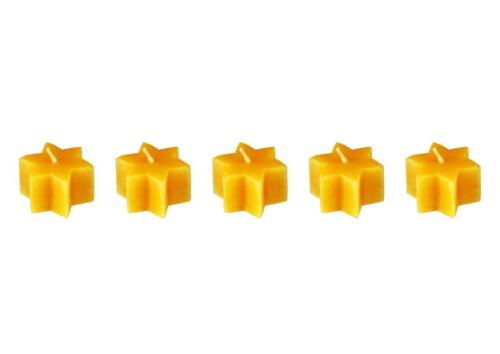 Rooster 100% Beeswax Star Candles Natural Small 5-Piece - Picture 1 of 1