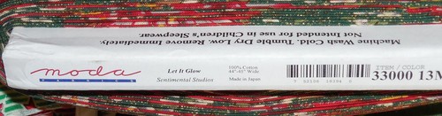 Moda Let it Glow 1 Yard Fabric Poinsettia Green Large Print Quilting Christmas - Picture 3 of 3