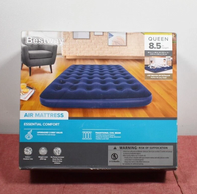 Bestway Single High 8.5 Air Mattress Size Queen Soft Top eBay