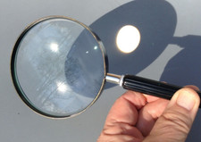 vintage classic ATCO 4" inch diameter round handheld reader magnifying glass USA