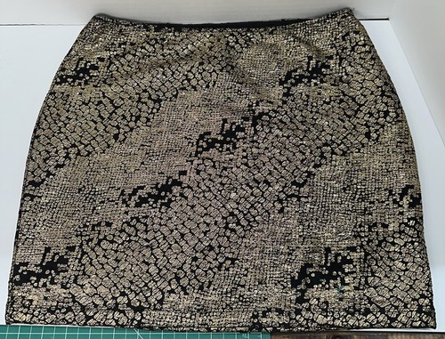 Forever 21 Skirt Womens Medium Gold Foil Metallic Stretch Party Girls Night Date