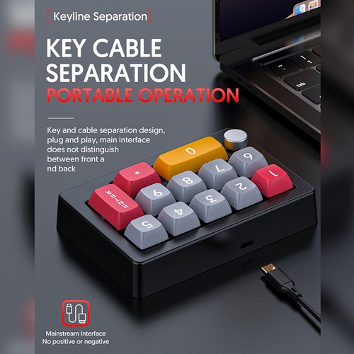 Mechanical Keypad 13Key Macro Programmable Fully Hot Swappable Mechanical Sw _xa - Afbeelding 10 van 14