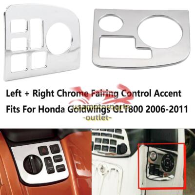Chrome Fairing Left& Right Side Control Accent for Honda GoldWing GL1800 2006-11