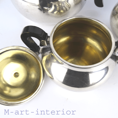 WMF Kernstück Kanne Zuckerdose Kännchen ART DECO Silver-Plated Service BAUHAUS - Bild 8 von 12