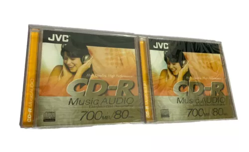 2 × jvc cd-ra80 music audio blank Recordable CD-R discs 700MB 80min new & sealed