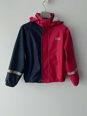 Helly Hansen Kinder Regenjacke rosa und dunkelblau Mädchen Größe 122 / 7