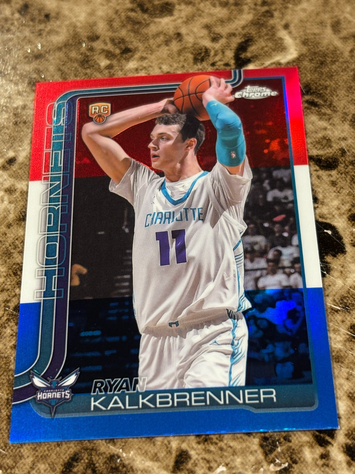 RYAN KALKBRENNER 2025-26 Topps Chrome Red White Blue #284 Hornets Rookie