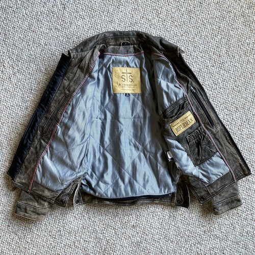 STS Ranchwear Leather Jacket Youth S 6-8yr Western Ranch Barn Outdoor Distressed - Picture 3 of 8