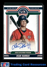 2022 Stars & Stripes USA Baseball #ADP1-DH Dean Hannah Signatures Blue Ink #/499