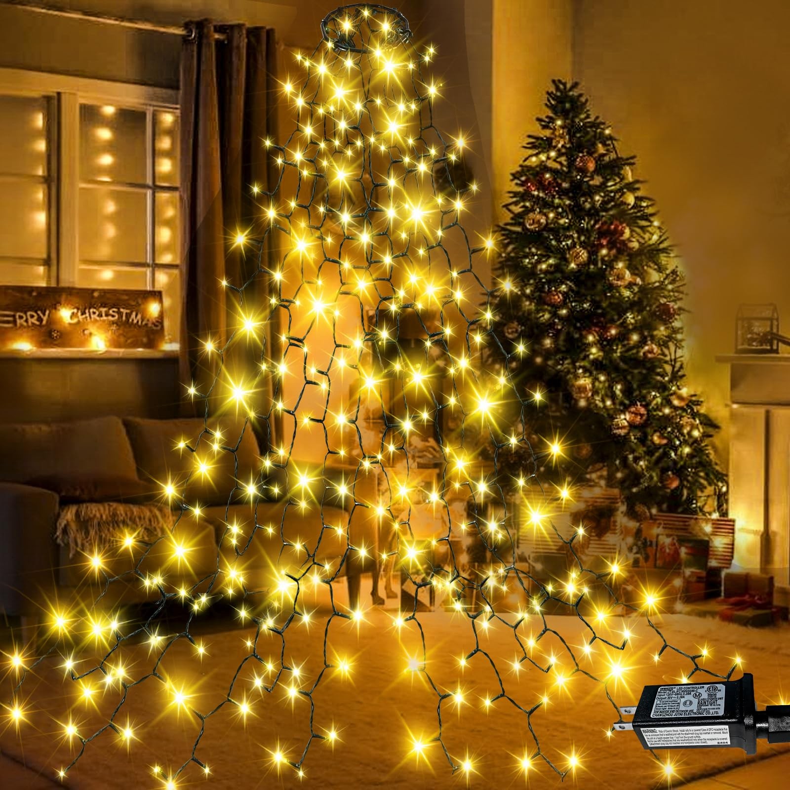 420 LED Christmas String Lights for Indoor & Outdoor Tree Decor, 6 Modes