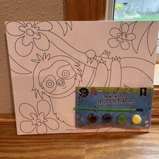 Paint Kit Sloth 8x9.5 Canvas Set Beginner-Friendly Painting  Accessories