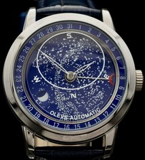 OLEVS Orologio Uomo Automatico Orologio Uomo Blu Argento Colori Quadrante Animato